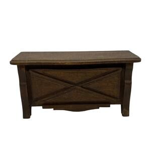 1920’s Primitive French Country Cherry Wood Jewelry Casket